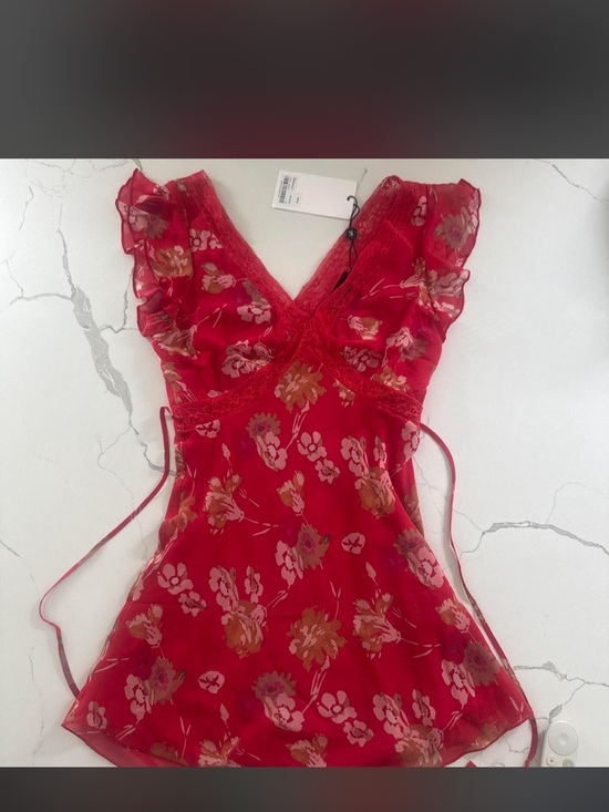Realisation Par Dresses & Skirts - Realisation Par Red Floral Mini Dress